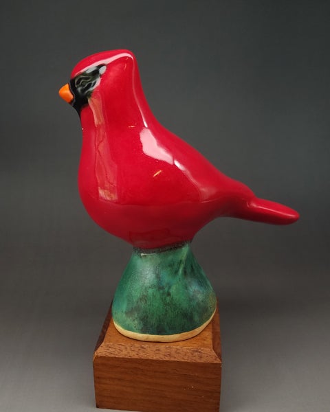 置物  Birds Red Cardinal Red Metal Cardinal Outdoor Garden Statue, 11